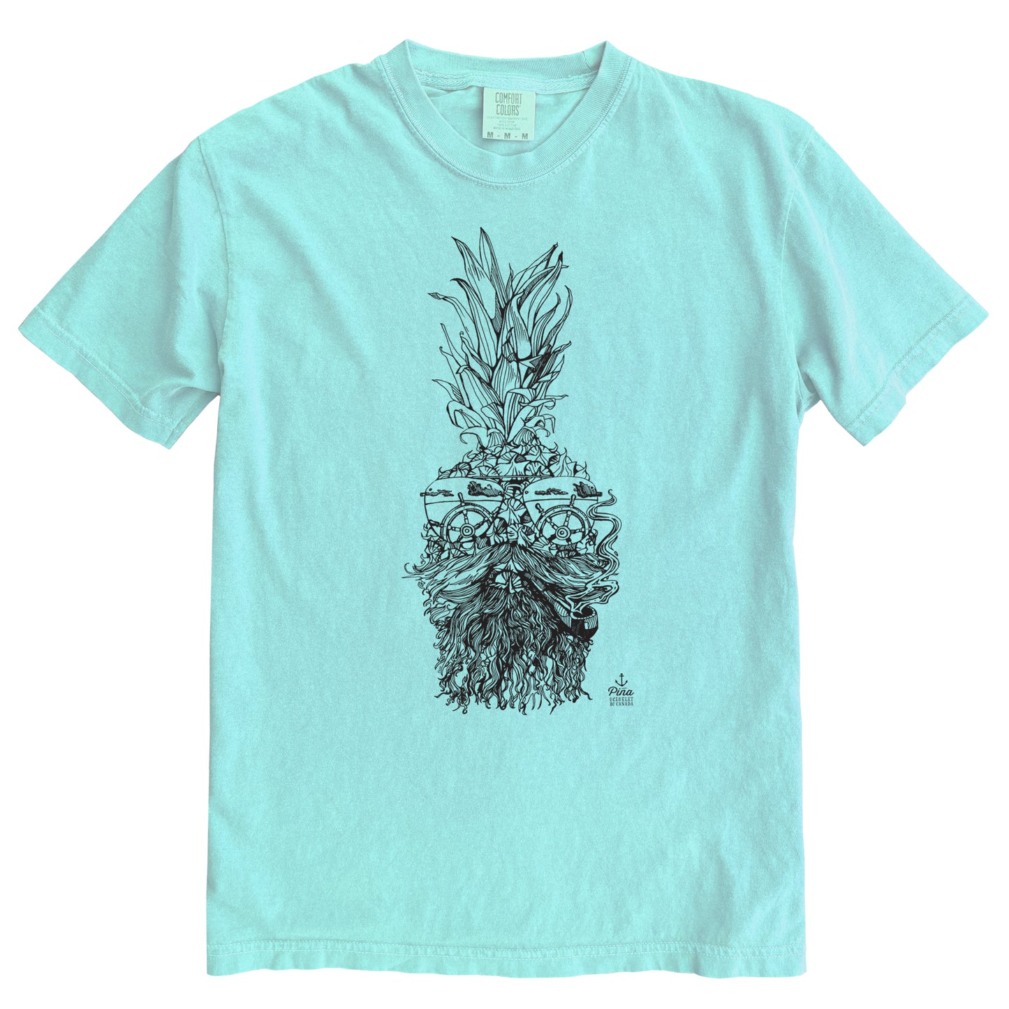 Captain Pina in Black Ink Comfort Colours Heavyweight Cotton Unisex Tee