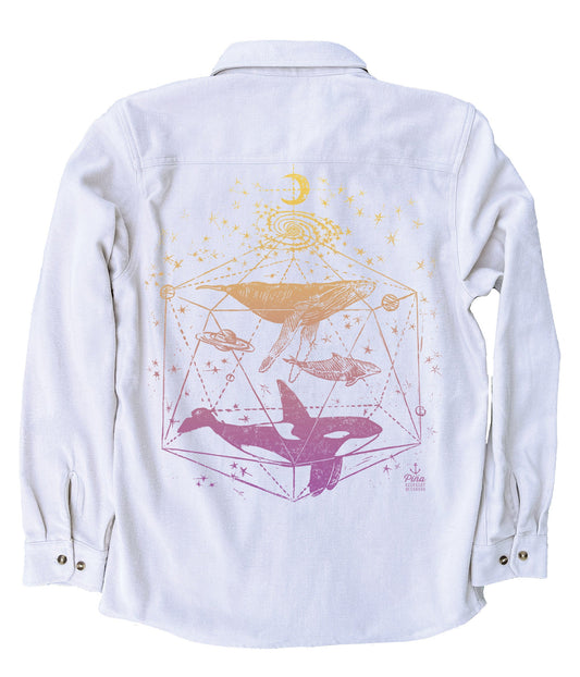 Galactic Whales in Full Colour Organic Cotton Flannel