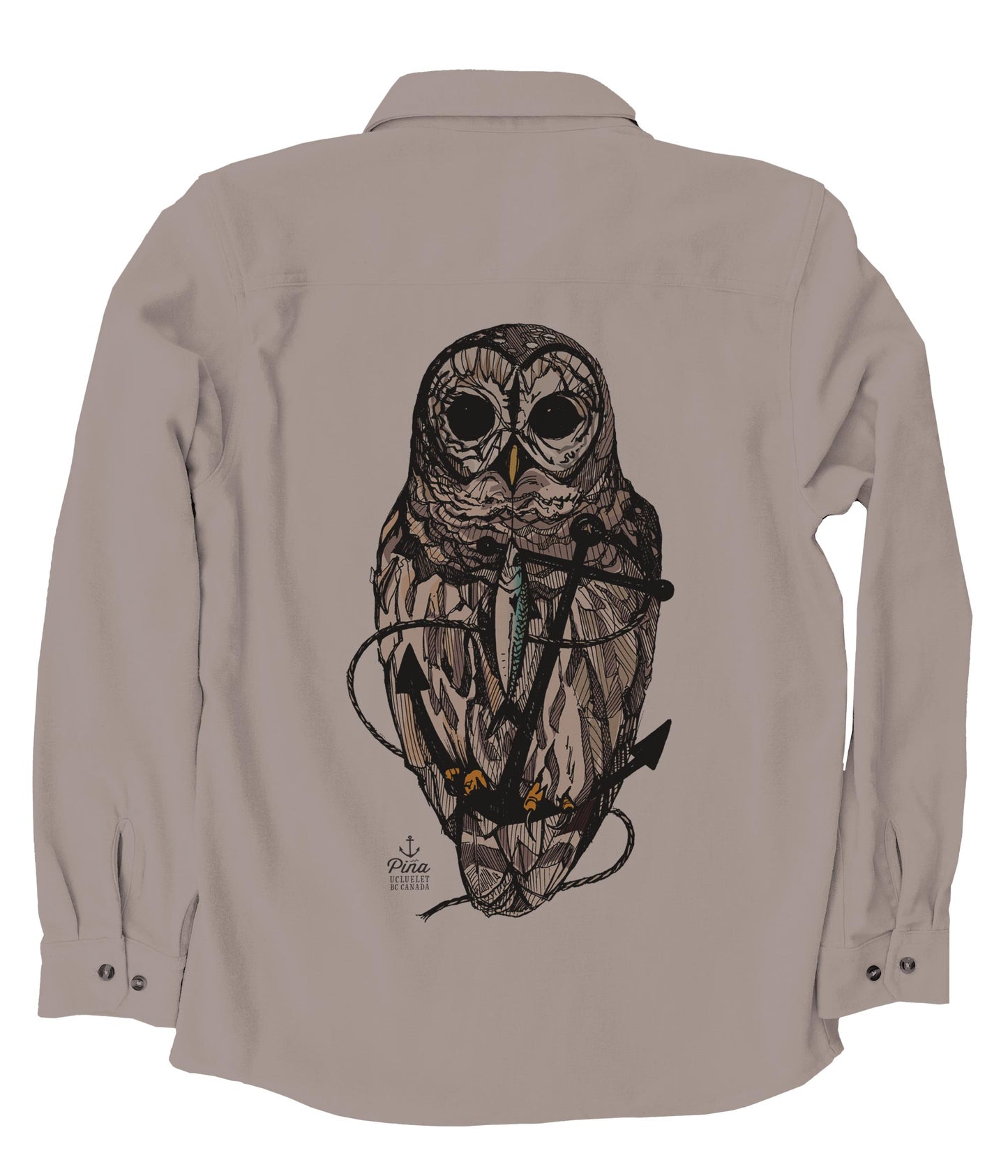 Owl & Anchor in Colour Organic Cotton Flannel