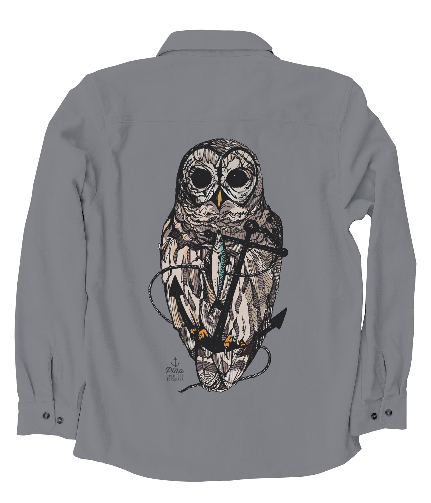 Owl & Anchor in Colour Organic Cotton Flannel