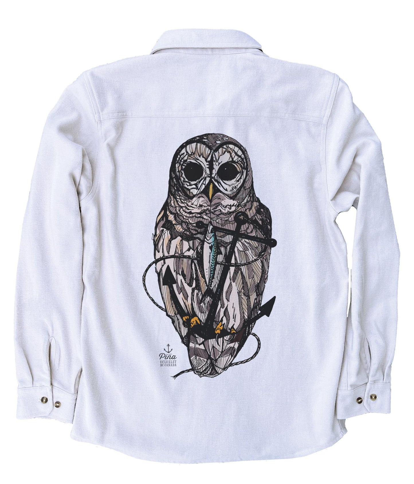Owl & Anchor in Colour Organic Cotton Flannel