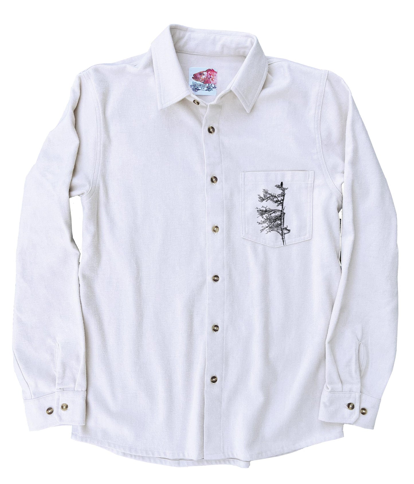 Wolf Face in Pink Organic Cotton Flannel