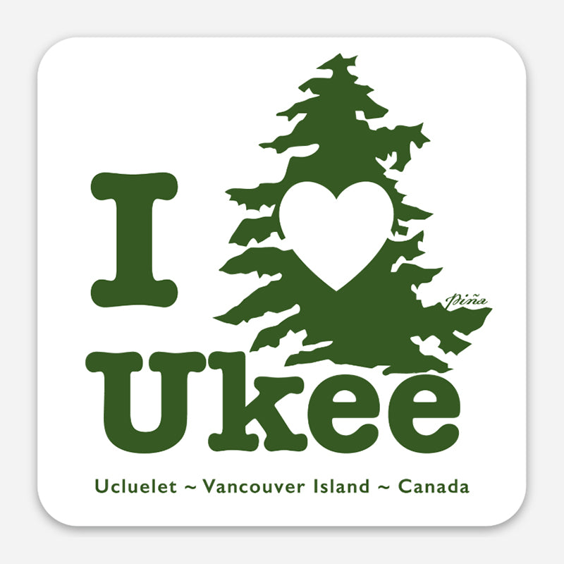 I Heart Ukee Tree Sticker