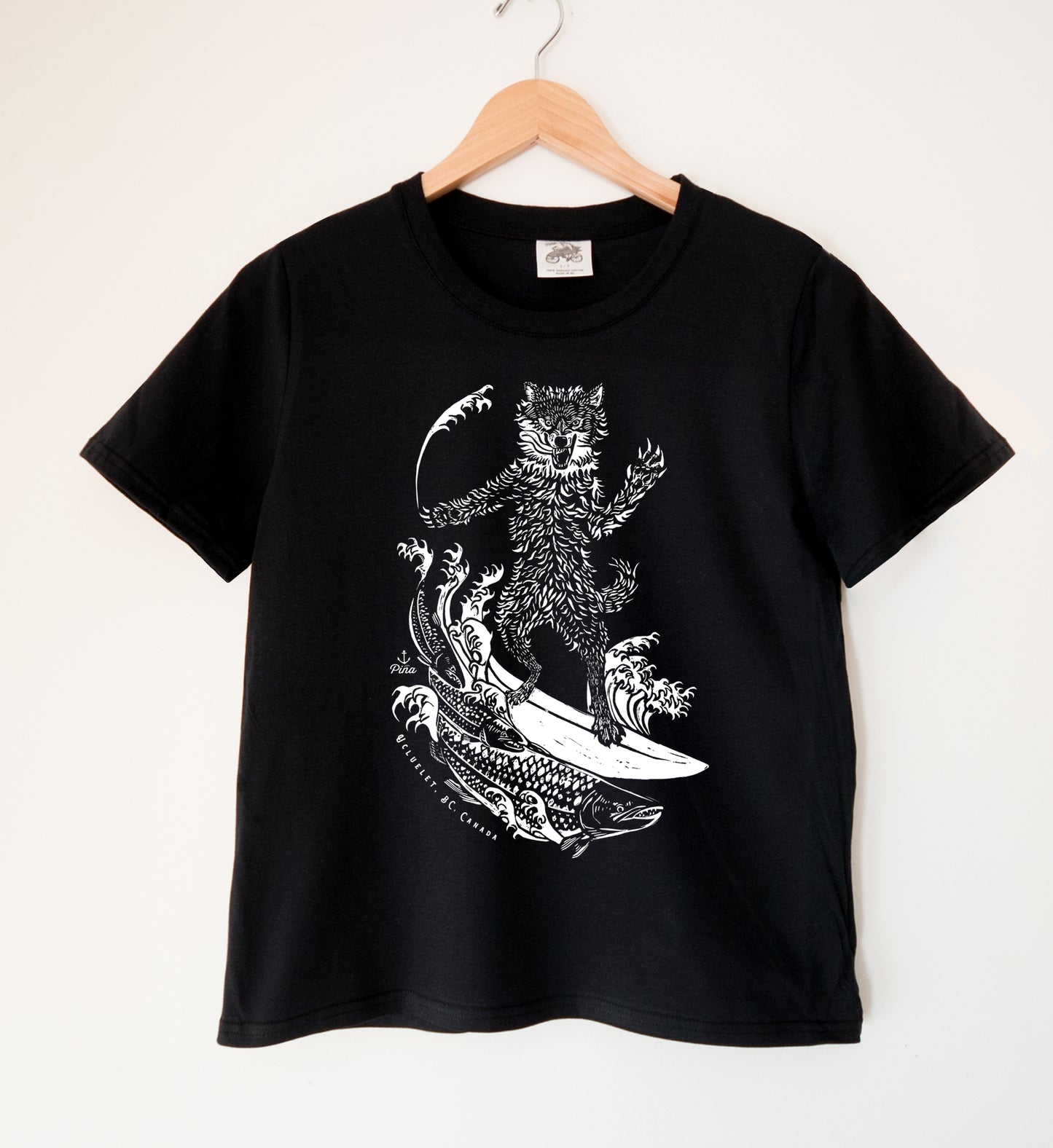 Seawolf in White Ink Ladies Organic Cotton Tee