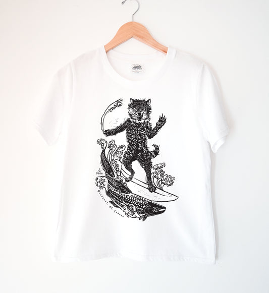Seawolf in Black Ink Ladies Organic Cotton Tee