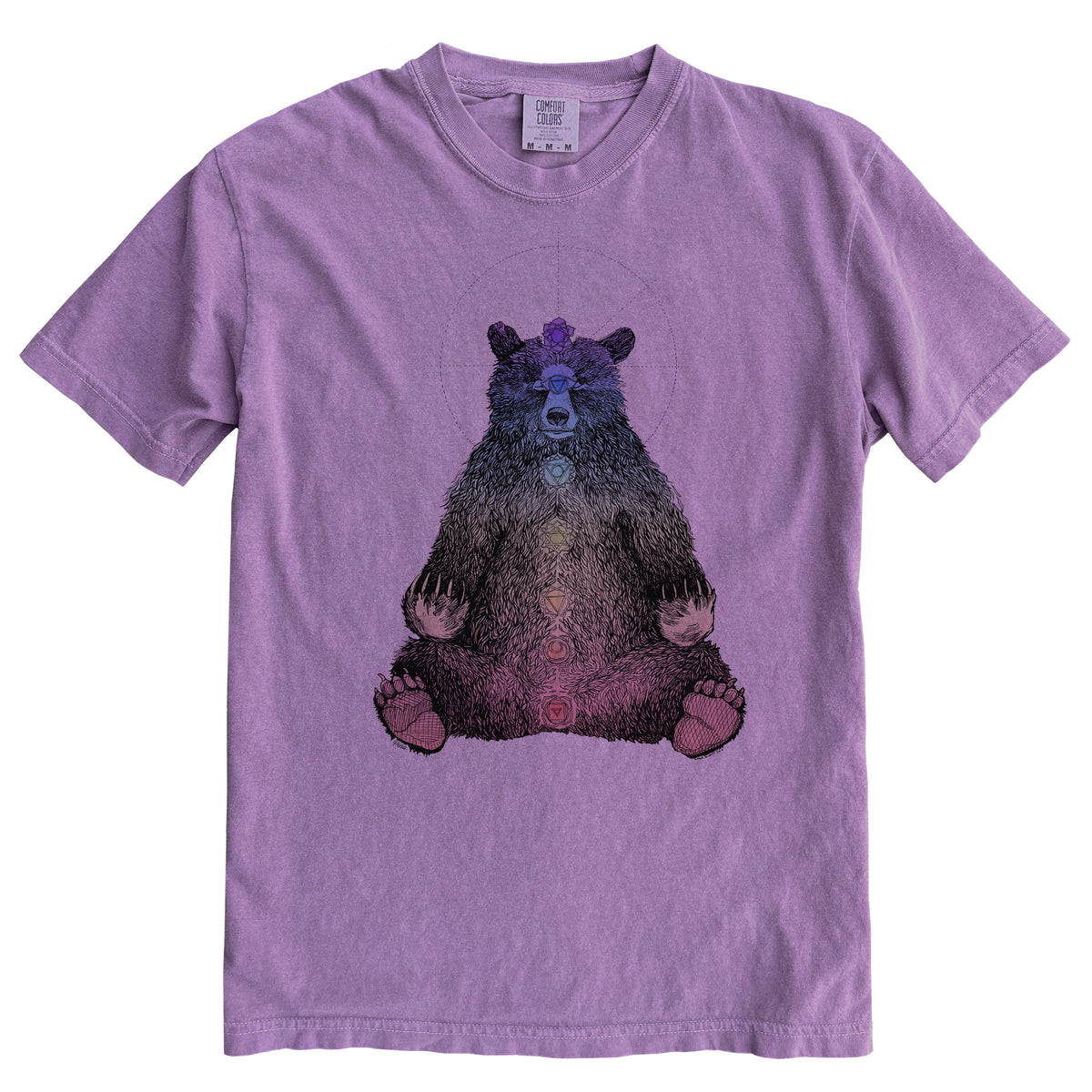 Kundalini Bear in Colour Ink Comfort Colours Heavyweight Cotton Unisex Tee