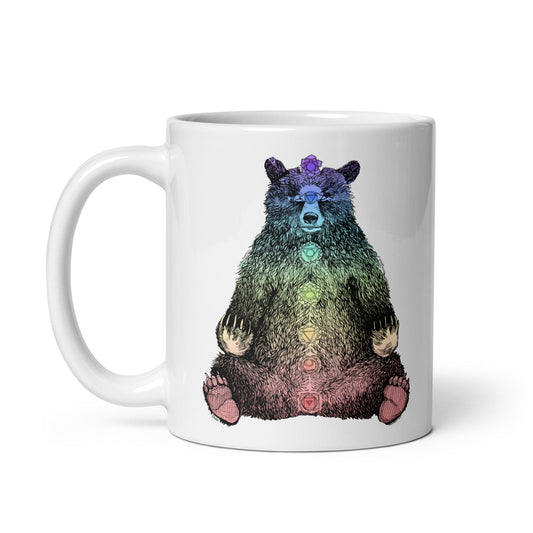 Kundalini Bear White Glossy Mug