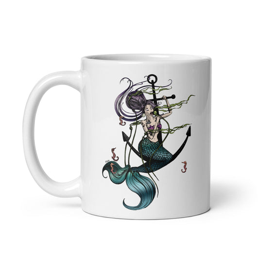 Mermaid Singing White Glossy Mug