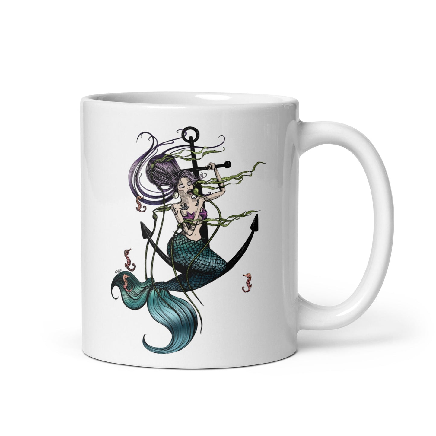 Mermaid Singing White Glossy Mug