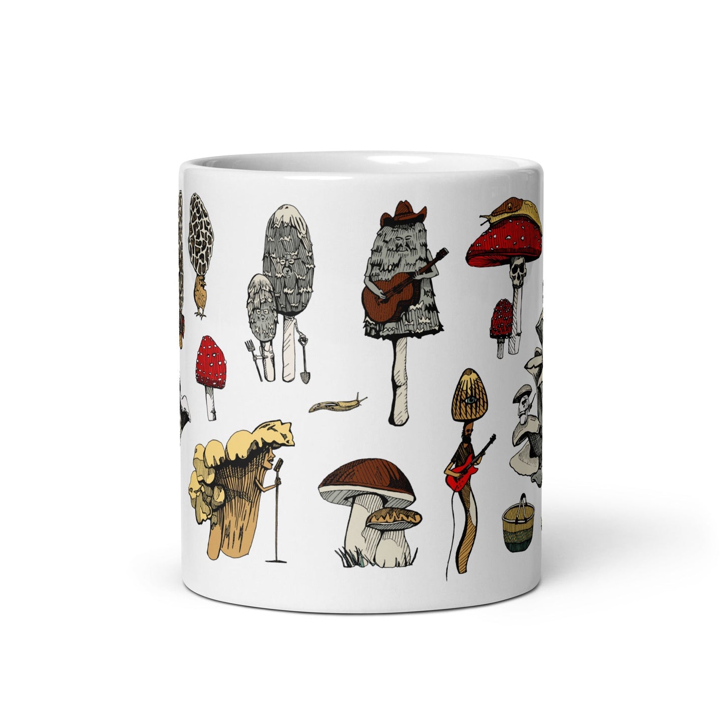 PNW Mushrooms White Glossy Mug