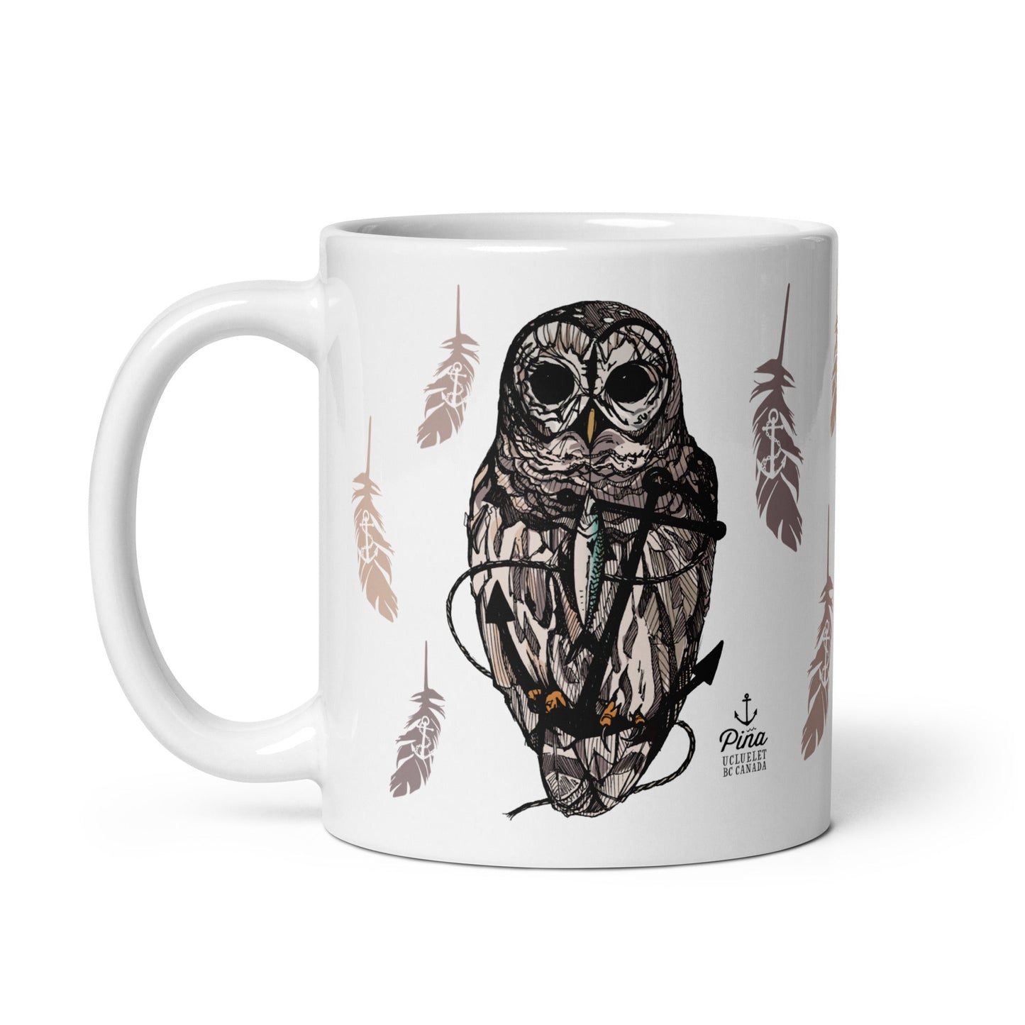 Owl & Anchor White Glossy Mug