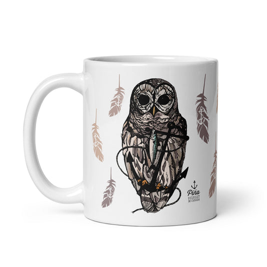 Owl & Anchor White Glossy Mug