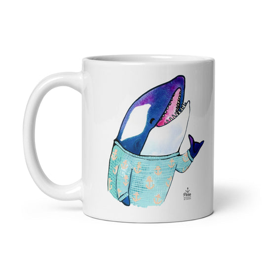 Shaka Brah Orca White Glossy Mug