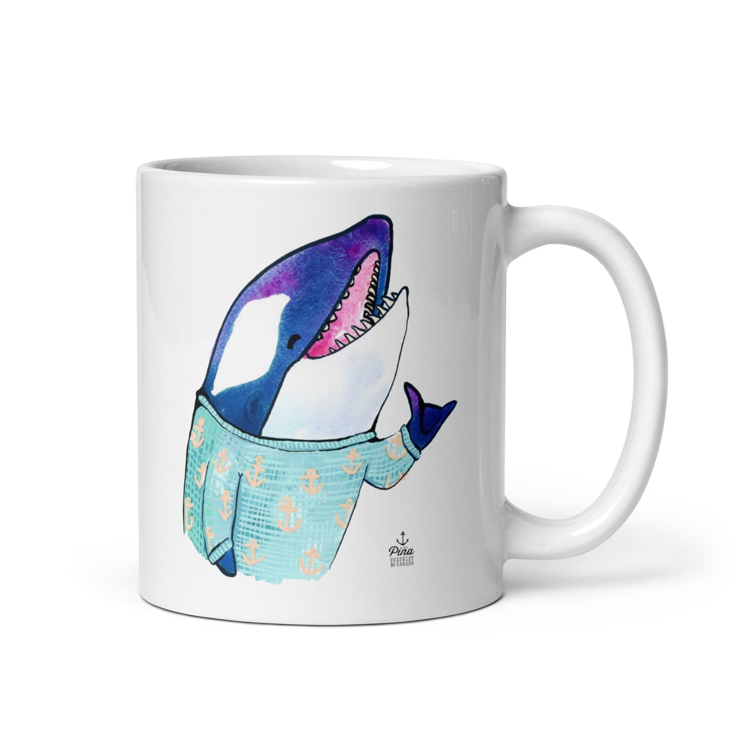 Shaka Brah Orca White Glossy Mug