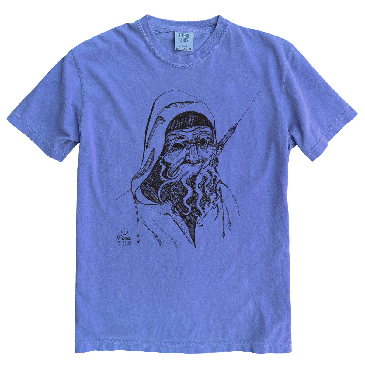 Old Salty in Black Ink Comfort Colours Heavyweight Cotton Unisex Tee