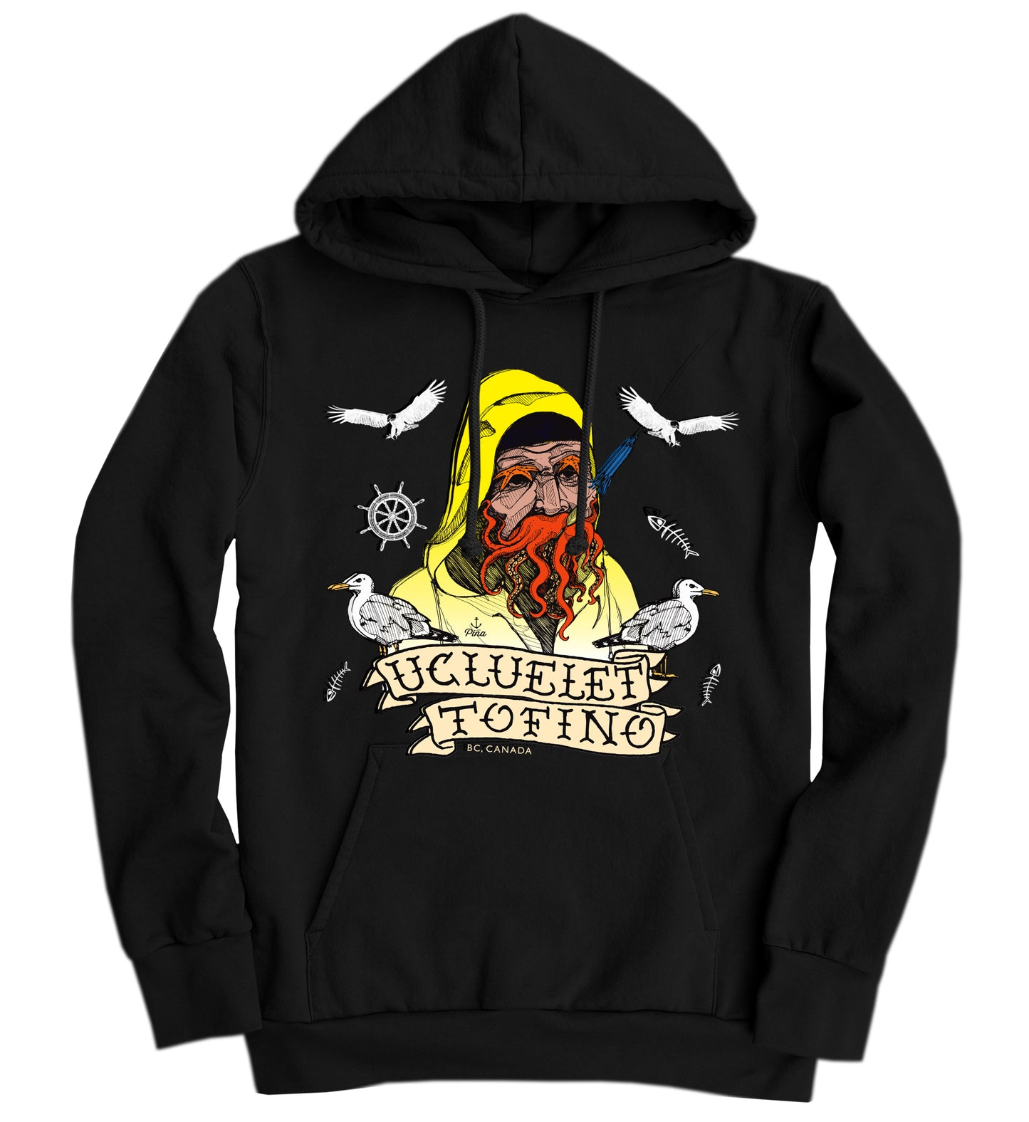Old Salty Compilation in Full Colour Organic Cotton Unisex Hoodie Made in Canada