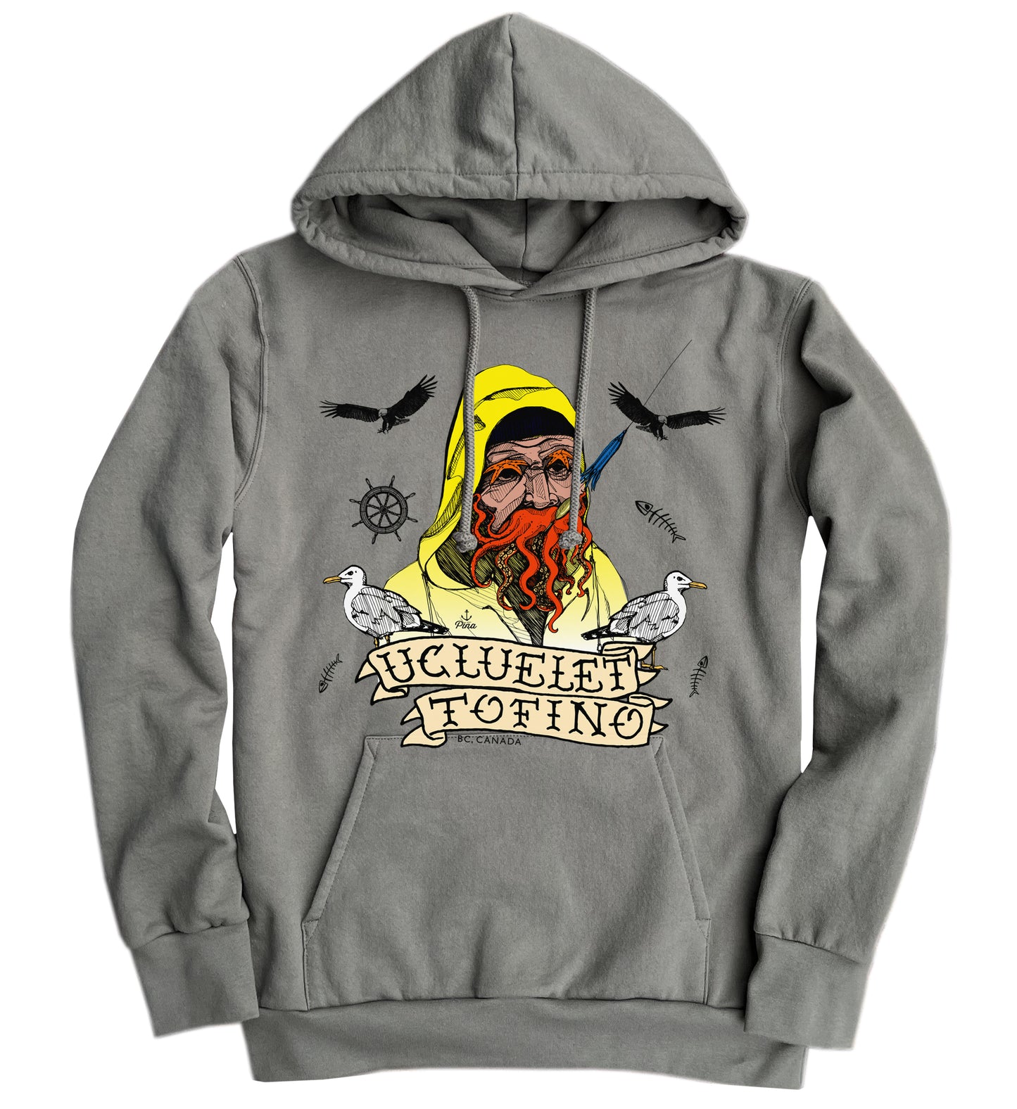 Old Salty Compilation in Full Colour Organic Cotton Unisex Hoodie Made in Canada