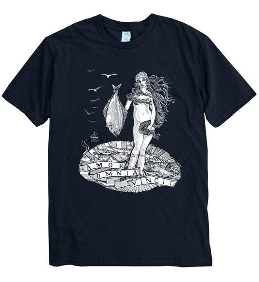 The Birth of Venus in White Ink Organic Cotton Unisex Tee