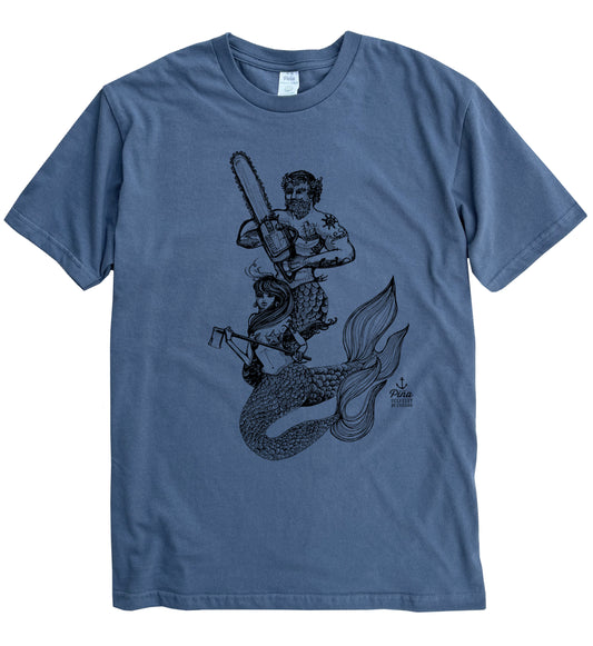 Chainsaw Merccouple in Black Ink Organic Cotton Unisex Tee