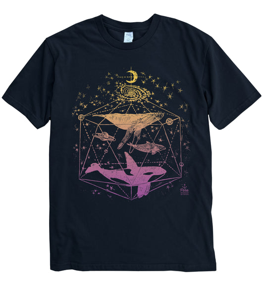 Galactic Whales in Colour Organic Cotton Unisex Tee