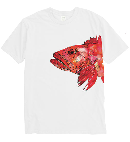 Watercolour Lingcod Organic Cotton Unisex Tee