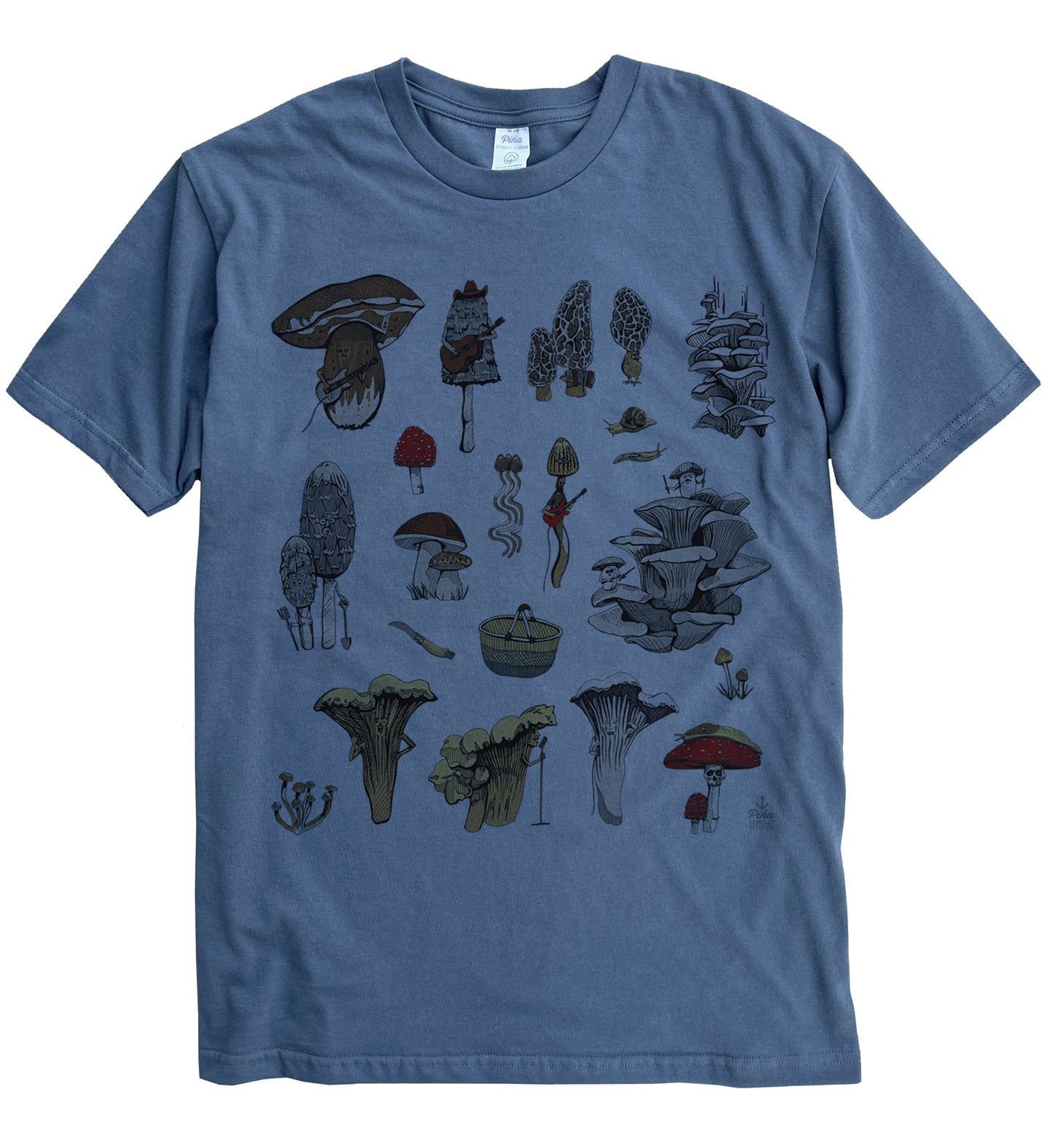 PNW Mushrooms in Colour Organic Cotton Unisex Tee
