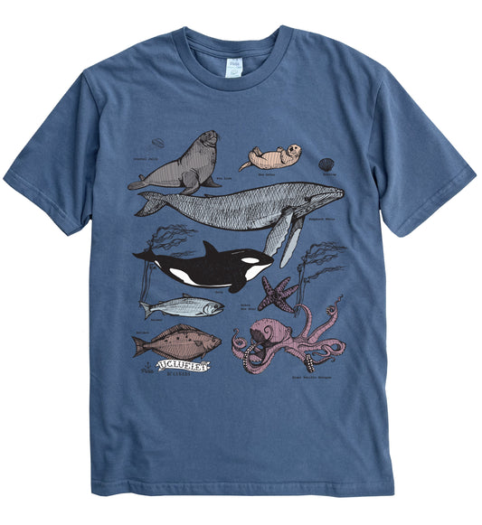 Ocean Species in Full Colour Organic Cotton Unisex Tee