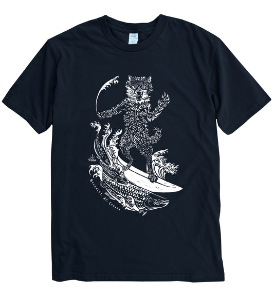 Seawolf in White Ink Organic Cotton Unisex Tee
