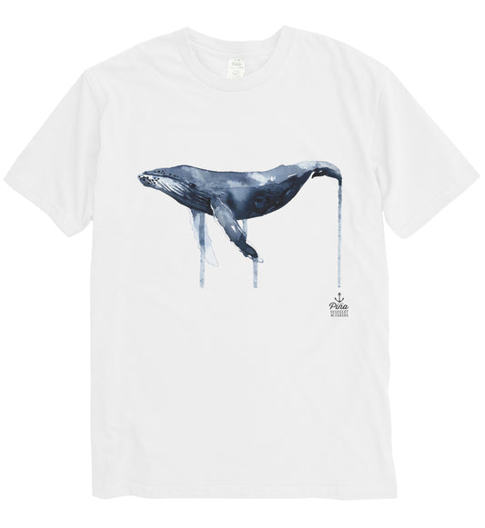 Watercolour Humpback Whale Organic Cotton Unisex Tee