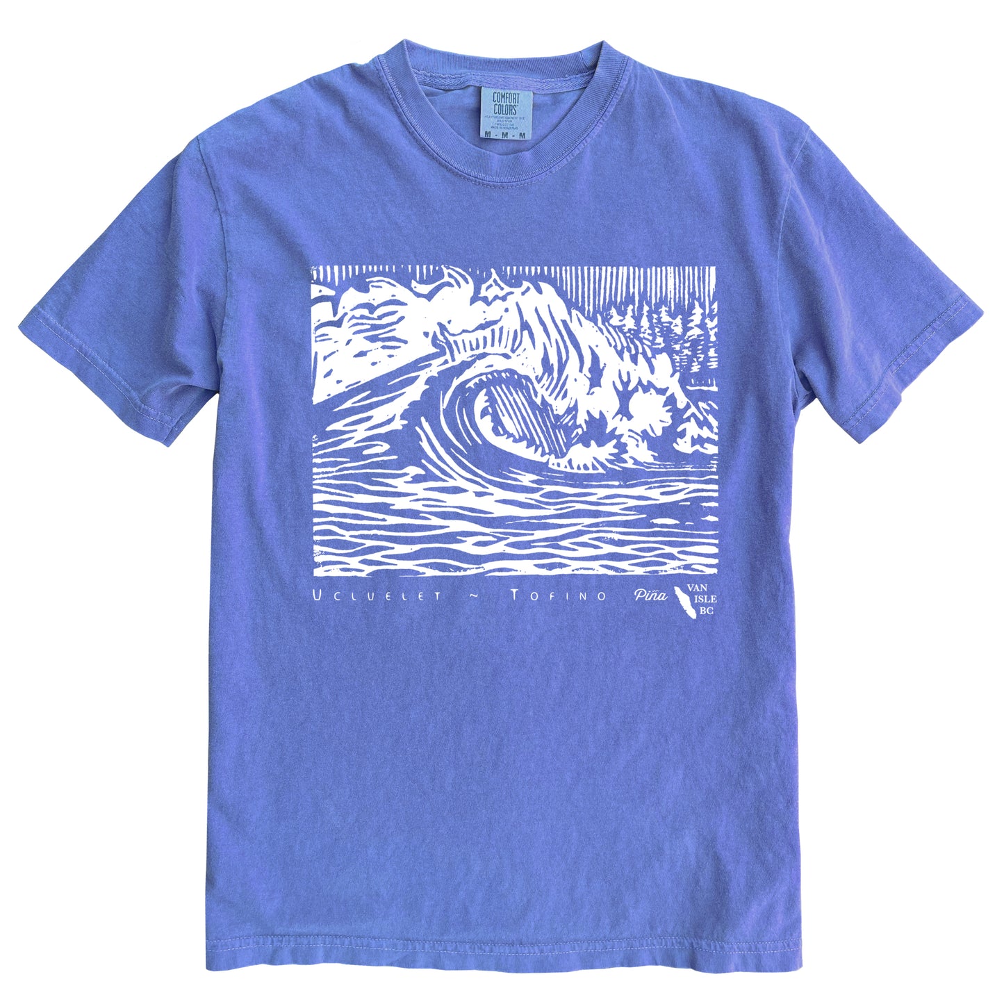 PNW Wave in Cream Ink Comfort Colours Heavyweight Cotton Unisex Tee