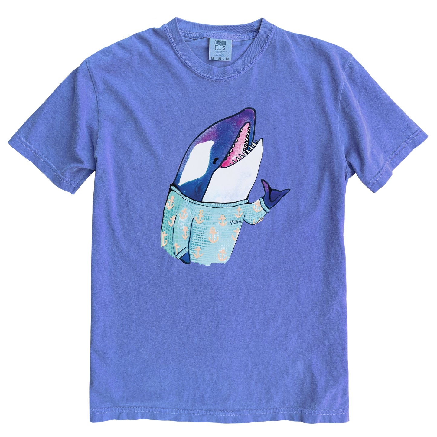 Shaka Brah Orca in Colour Ink Comfort Colours Heavyweight Cotton Unisex Tee