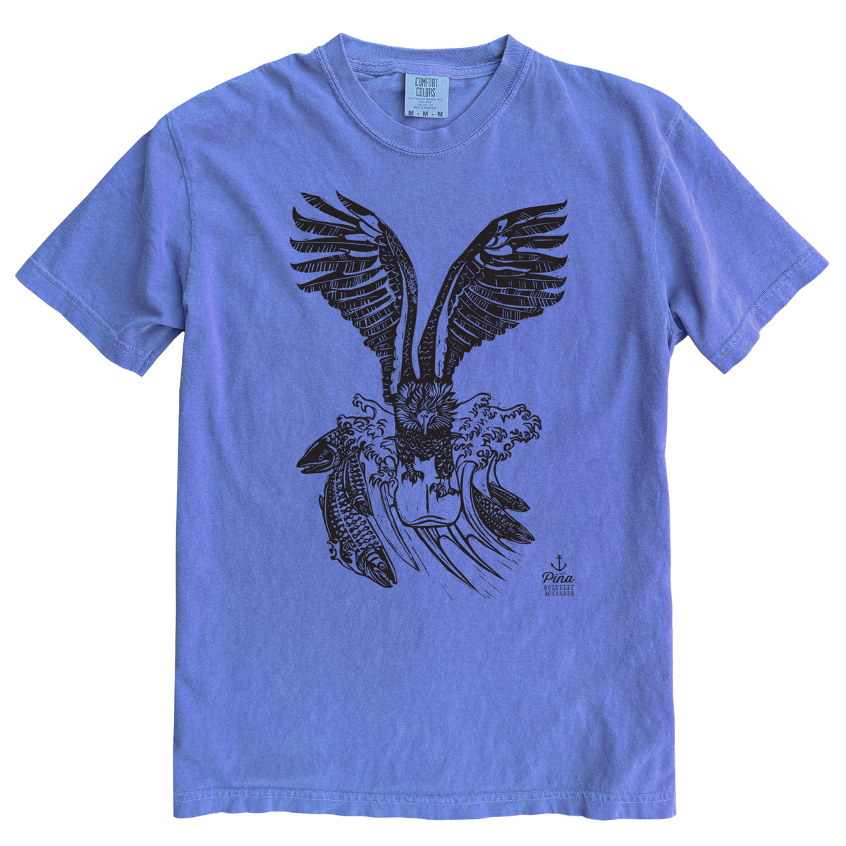 Surfin Bird in Black Ink Comfort Colours Heavyweight Cotton Unisex Tee