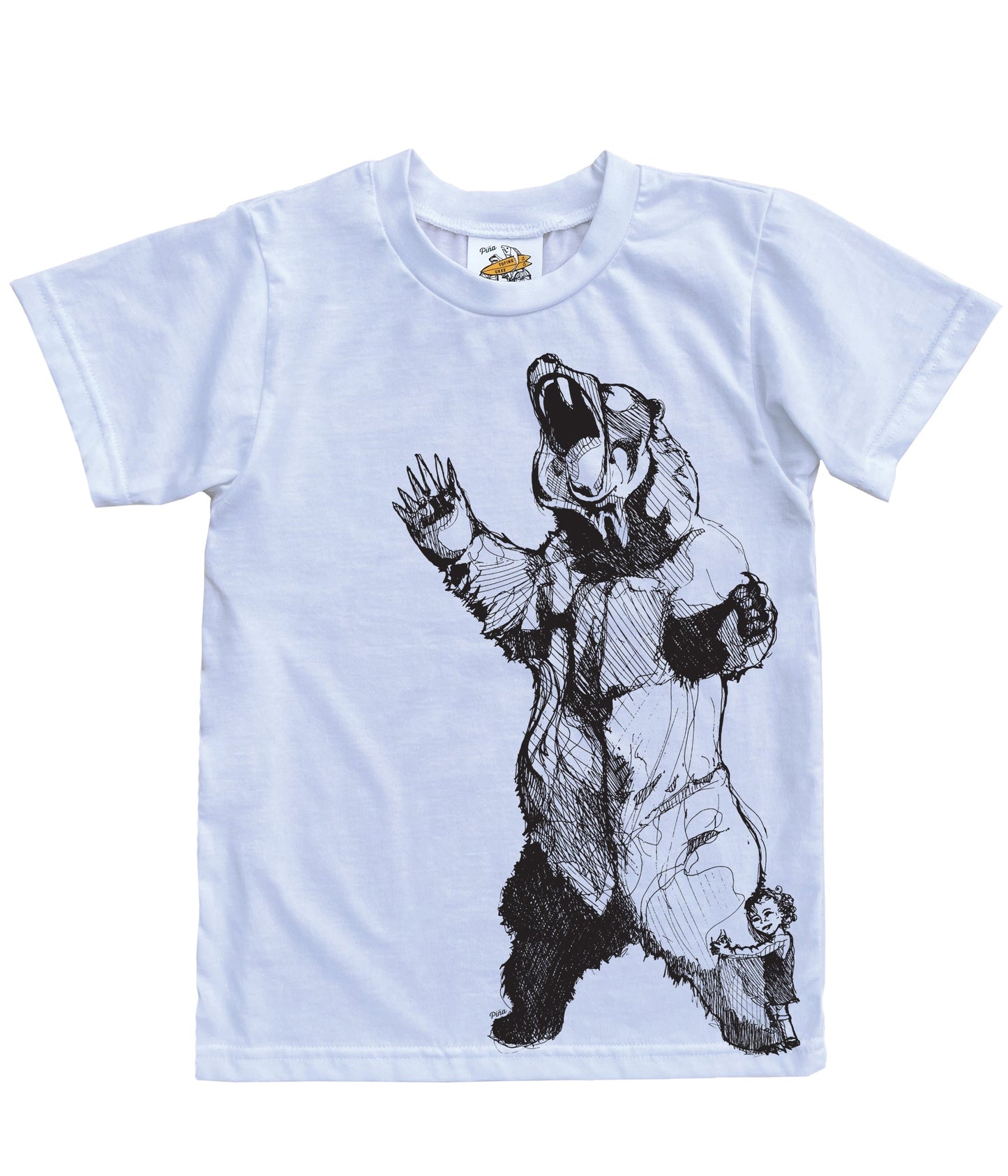 Bearhugger in Black Organic Cotton Kids Tee