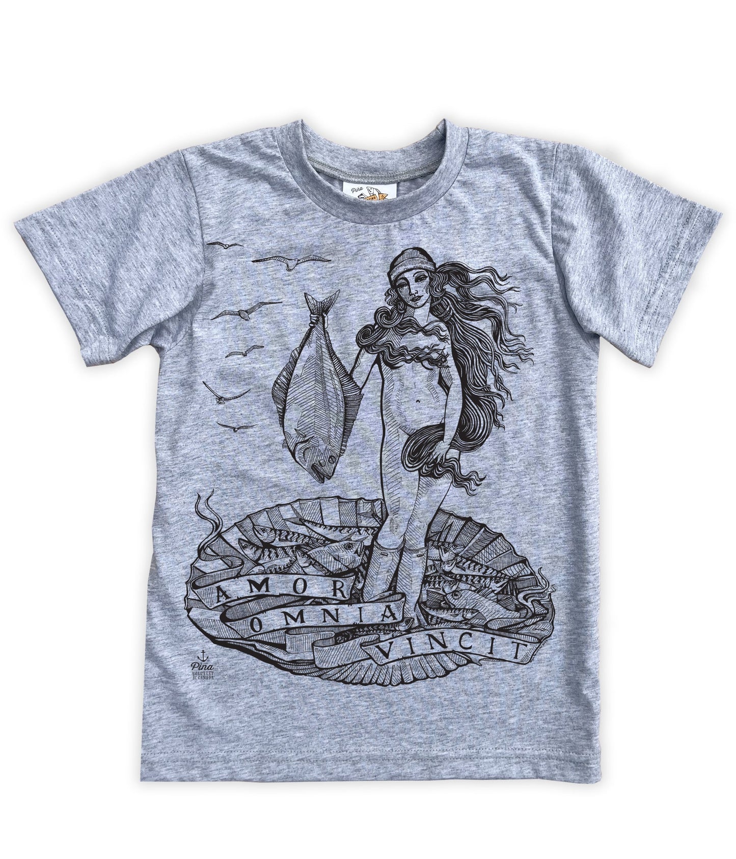 Birth of Venus in Black Organic Cotton Kids Tee