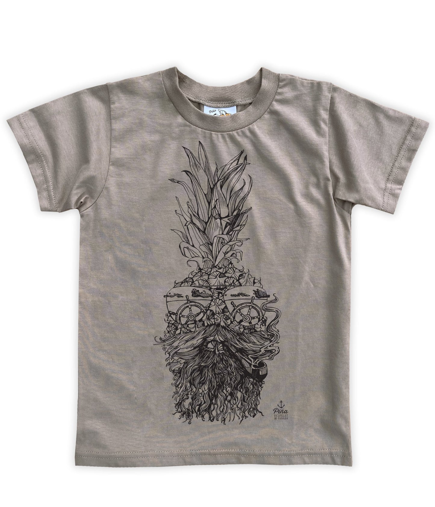Captain Piña in Black Organic Cotton Kids Tee