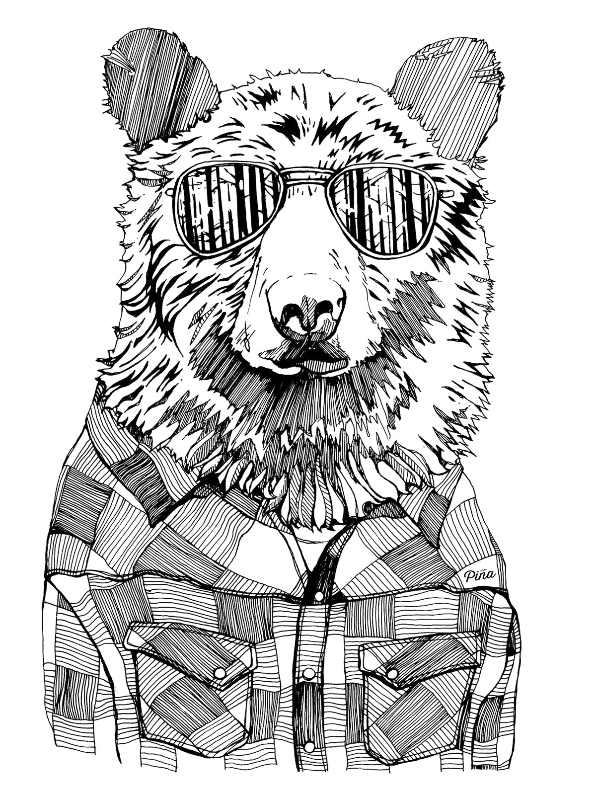 Hipster Bear Design