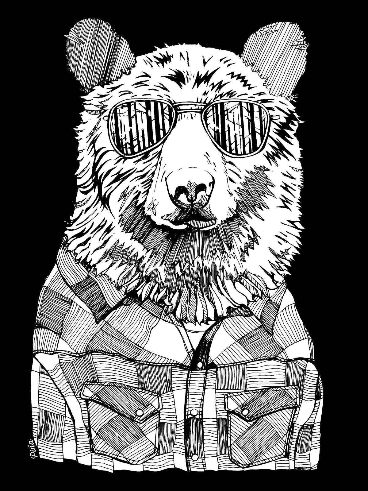 Hipster Bear Design