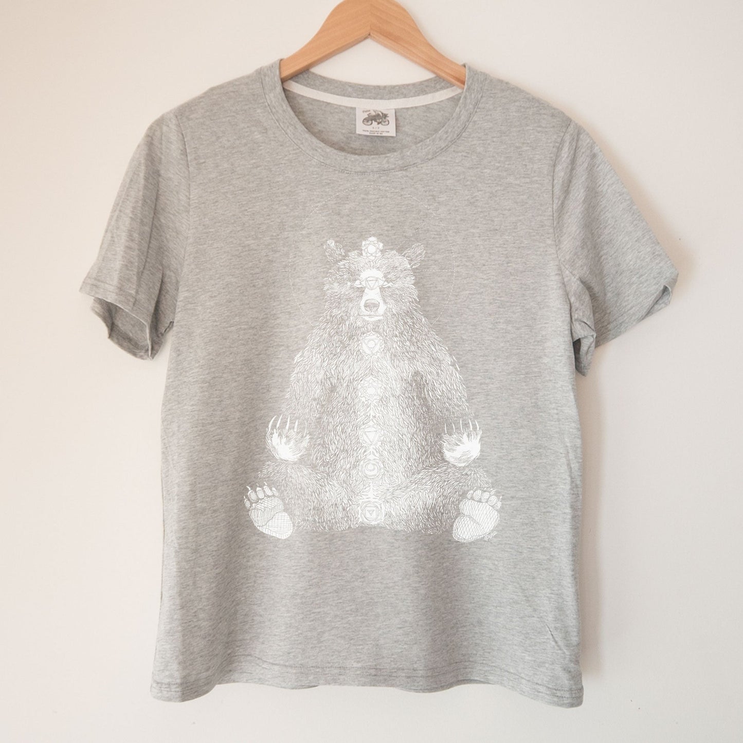 Kundalini Bear in White Kennedy Lake Ladies Organic Cotton Tee