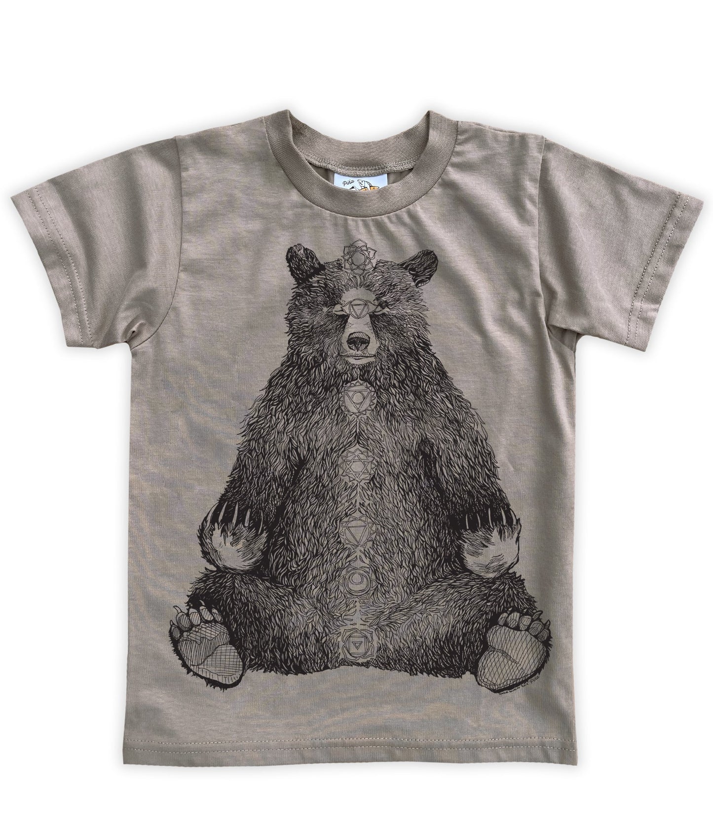 Kundalini Bear in Black Organic Cotton Kids Tee
