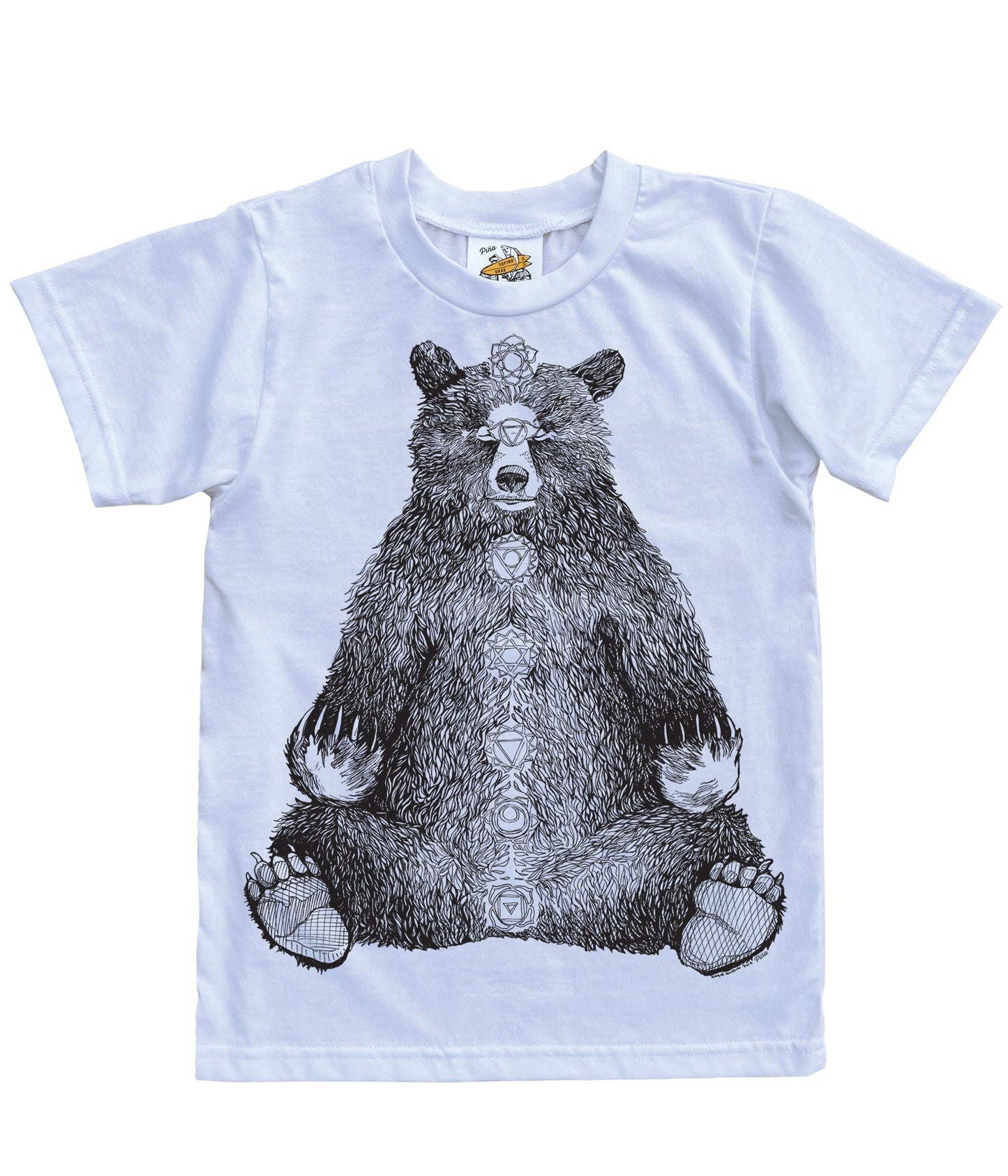 Kundalini Bear in Black Organic Cotton Kids Tee