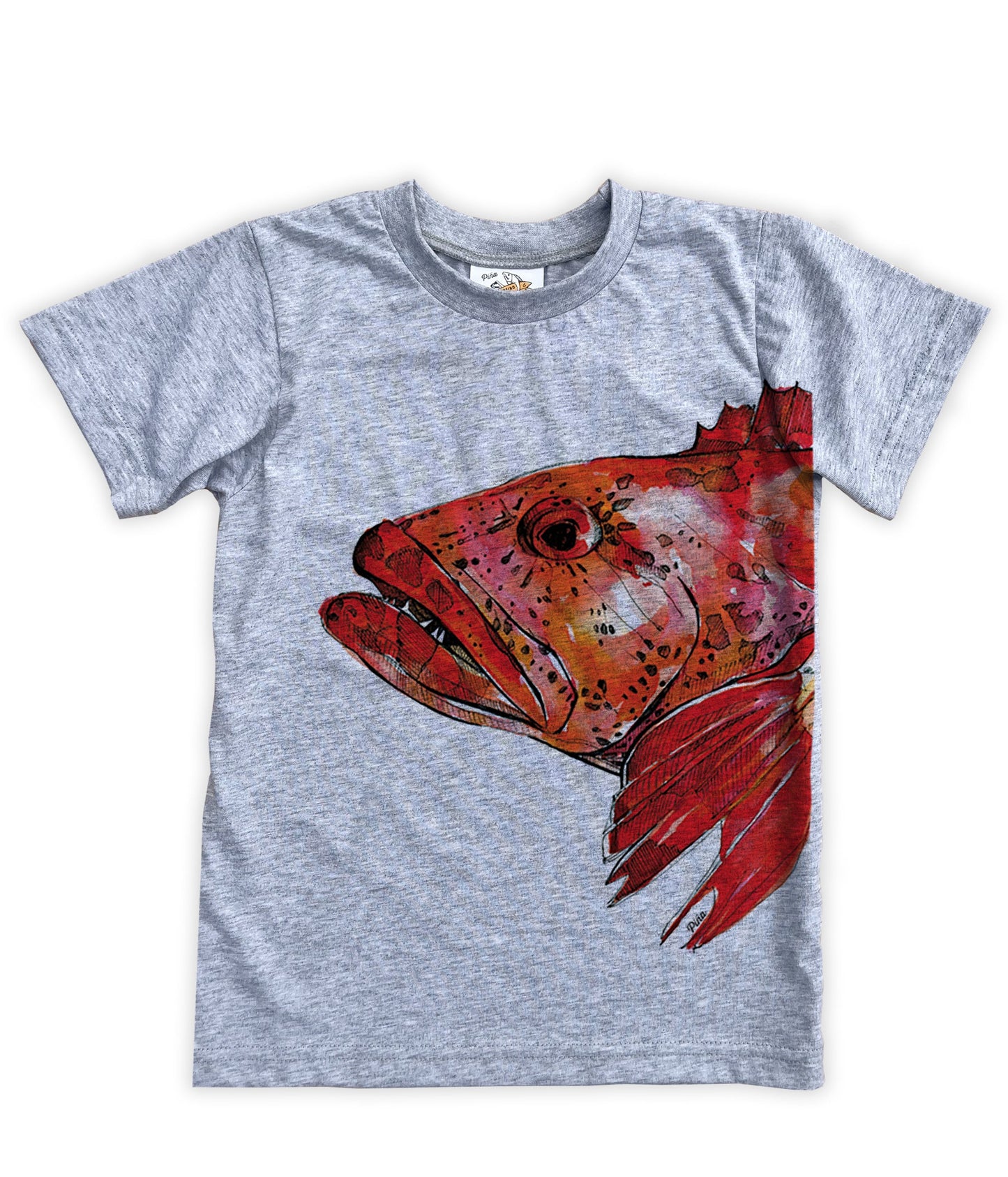 Lingcod in Colour Organic Cotton Kids Tee