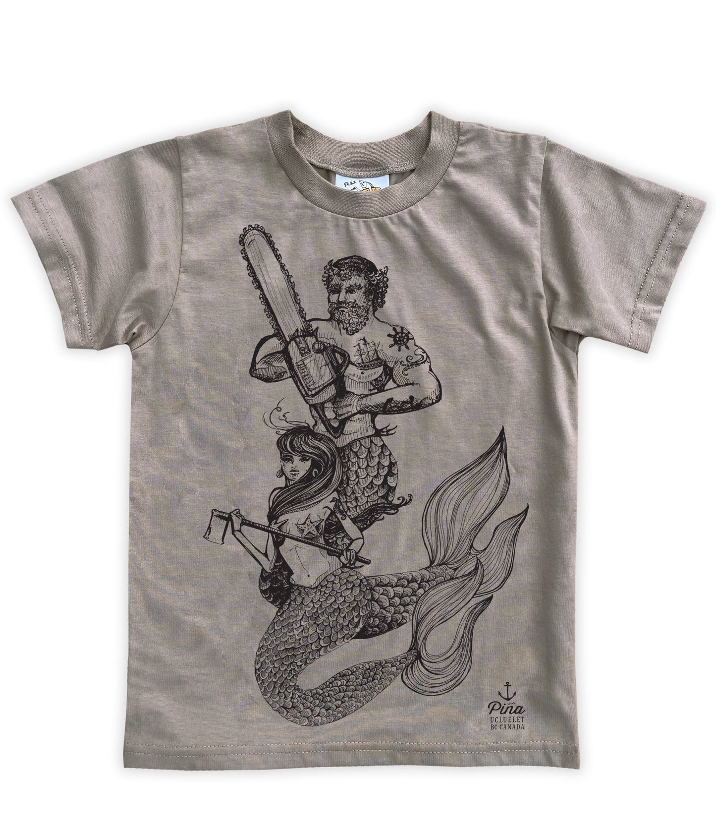 Chainsaw Mercouple in Black Organic Cotton Kids Tee