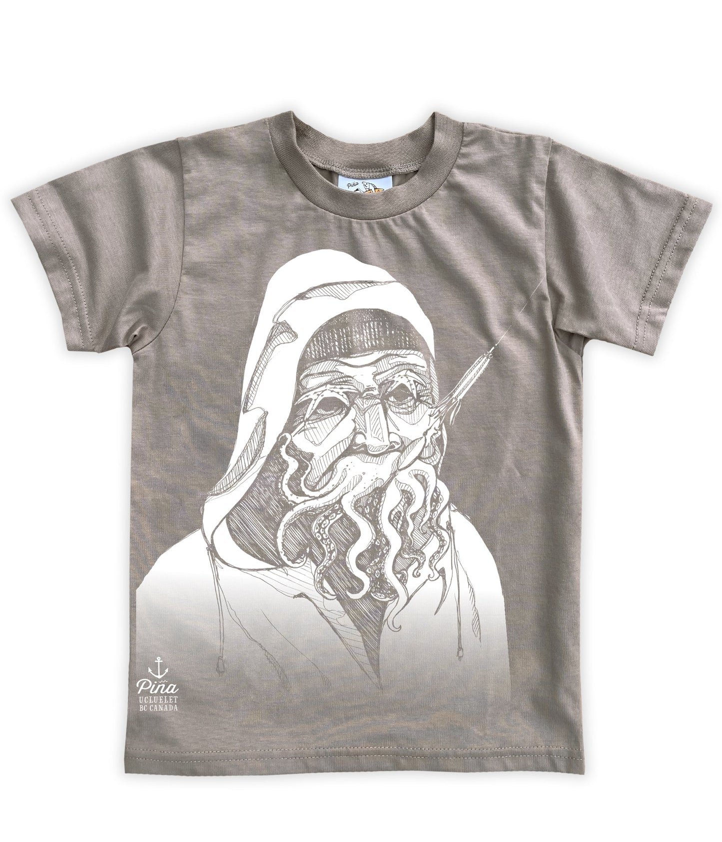 Old Salty in White Negative Organic Cotton Kids Tee