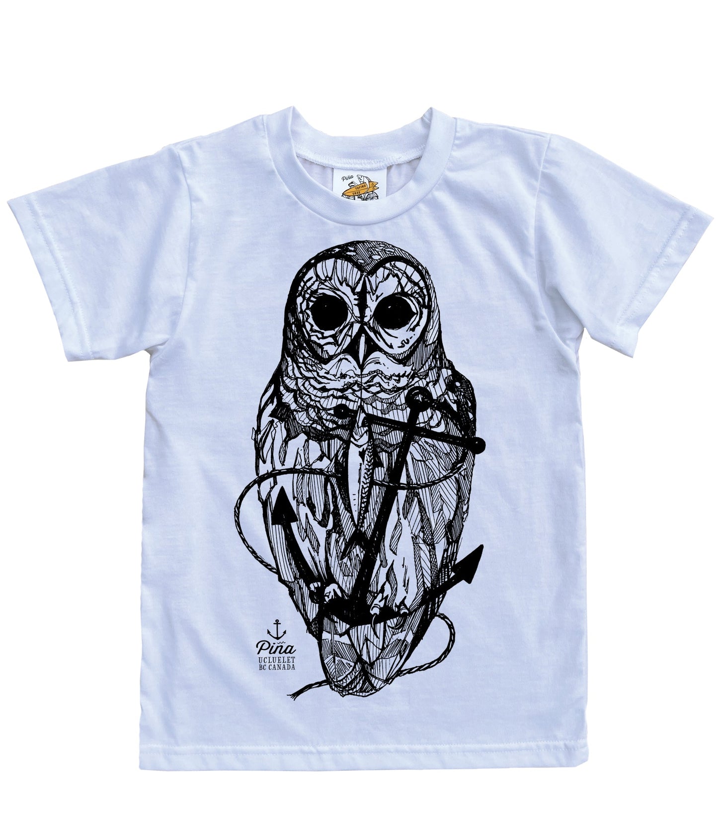 Owl & Anchor in Black Ink Organic Cotton Kids Tee