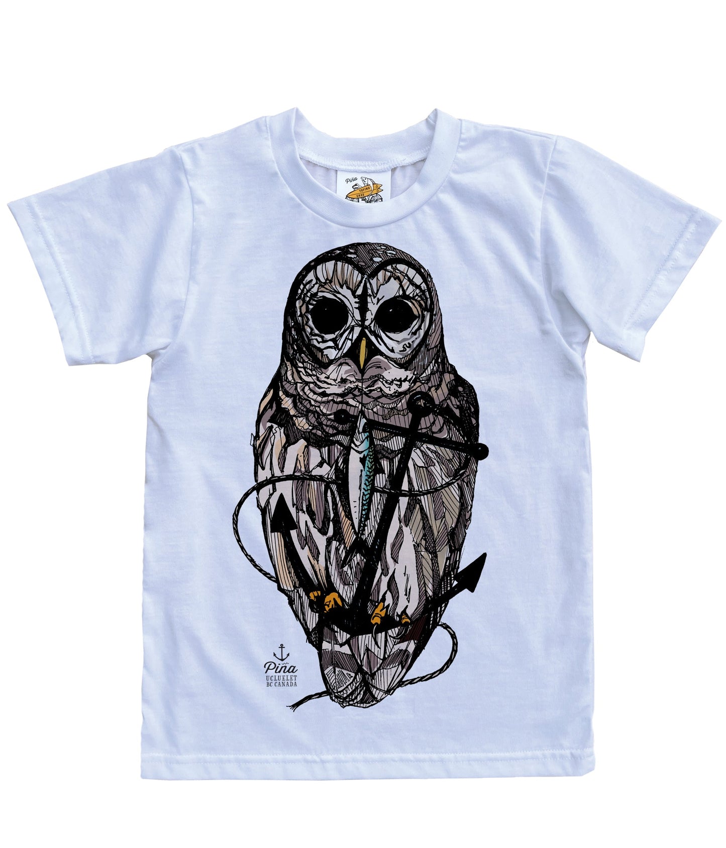Owl & Anchor in Colour Organic Cotton Kids Tee