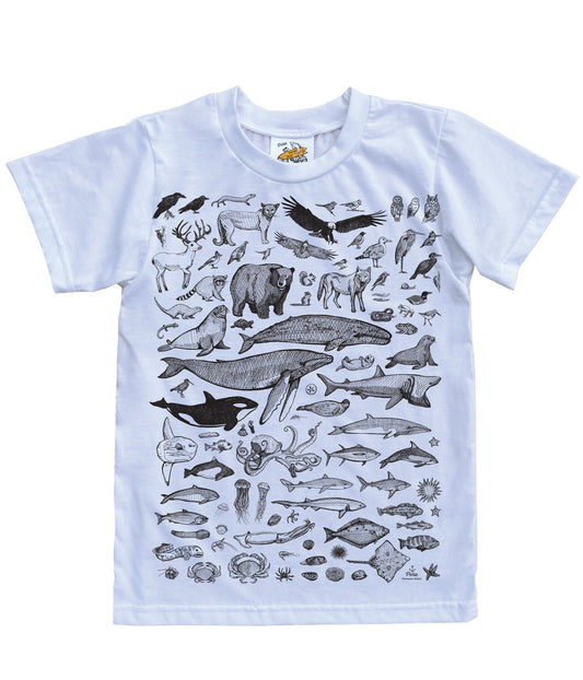 Species of Ucluelet in Black Ink Organic Cotton Kids Tee