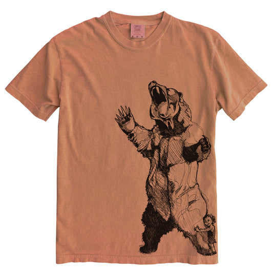Bearhugger in Black Ink Comfort Colours Heavyweight Cotton Tee