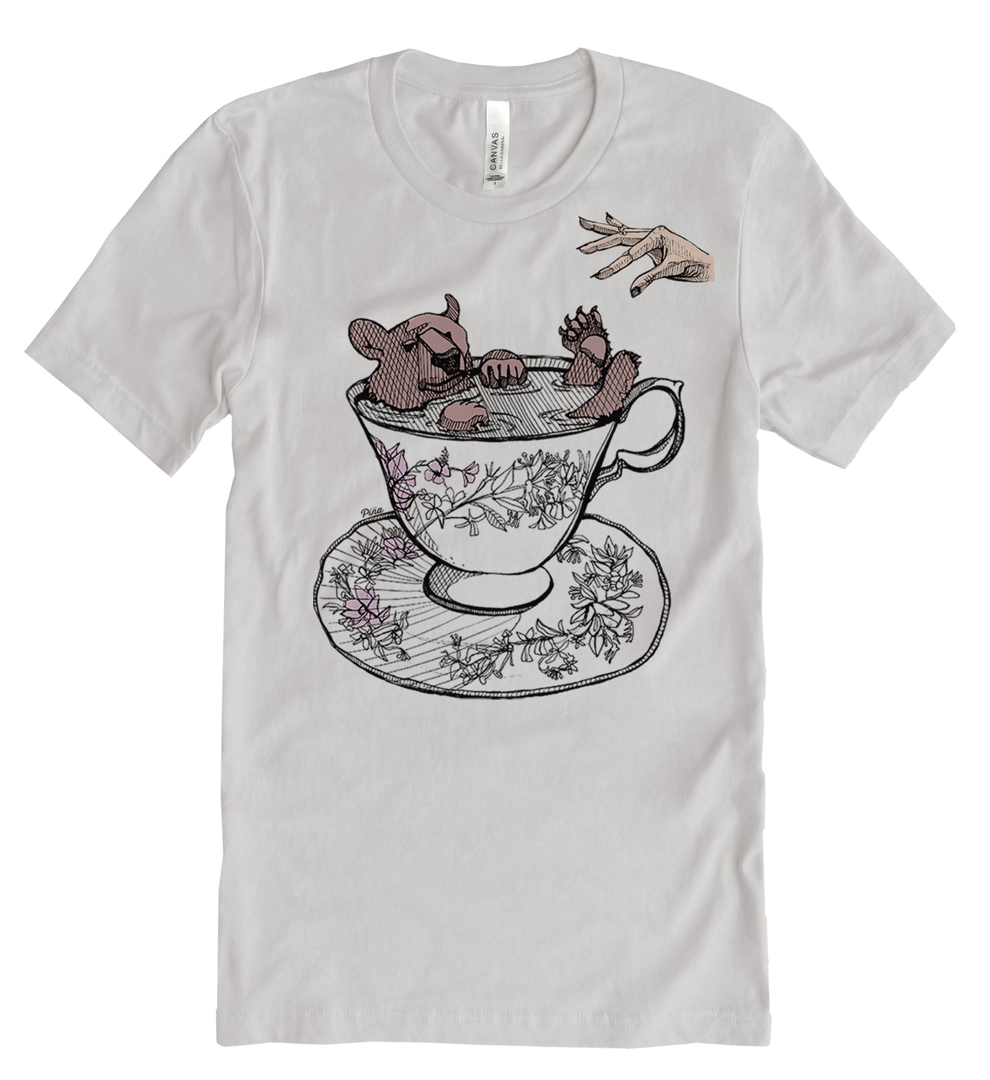 Bear in Teacup in Colour Unisex Jersey Tee