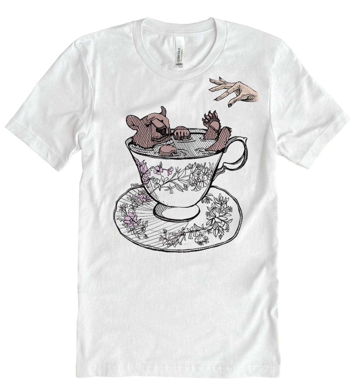 Bear in Teacup in Colour Unisex Jersey Tee