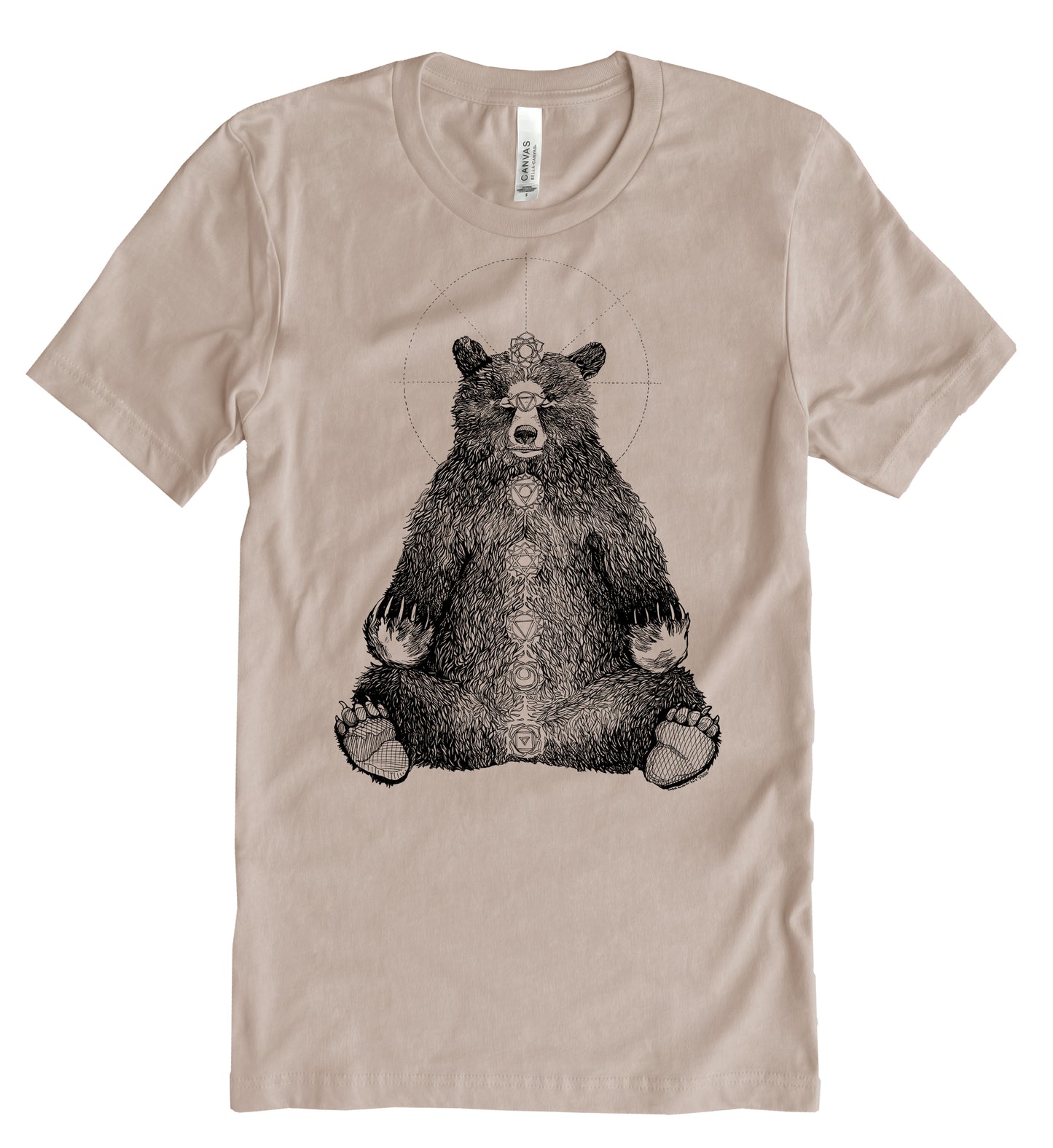 Kundalini Bear in Black Ink Unisex Cotton Jersey Tee